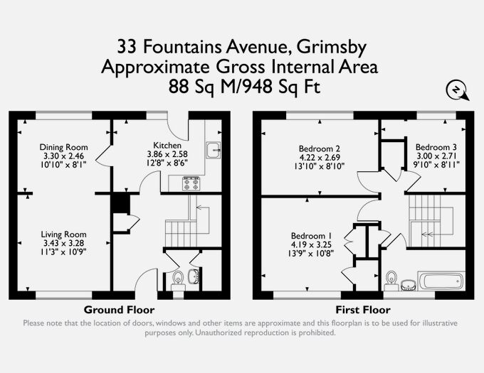 3 Bedroom Terraced House For Sale In Fountains Avenue, Grimsby, Lincolnshire, DN37
