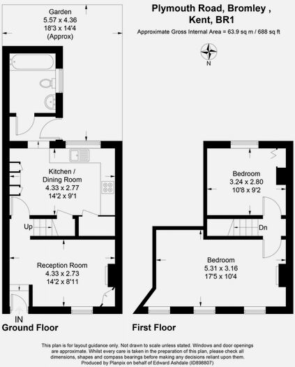 2 Bedroom Terraced House To Rent In Plymouth Road, Bromley, BR1