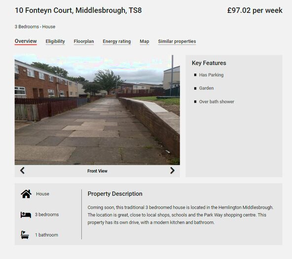 3 Bedroom Terraced House To Rent In Fonteyn Court, Hemlington, Middlesbrough, TS8