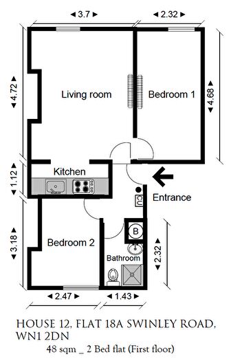 2 Bedroom Flat To Rent In Swinley Road, Wigan, WN1