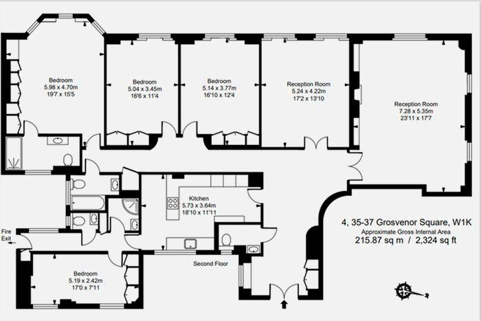 4 Bedroom Flat To Rent In Grosvenor Square, London, W1K