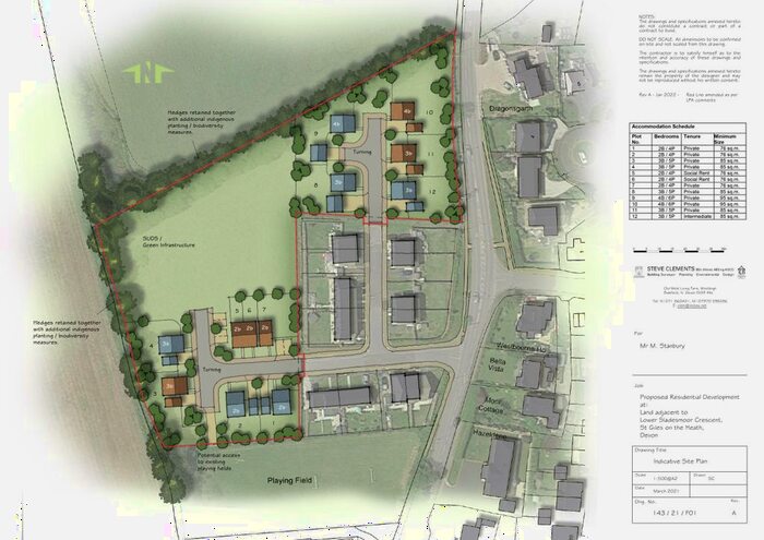 Land For Sale In Development Site For Dwellings, Lower Sladesmoor Crescent, St Giles On The Heath, PL15
