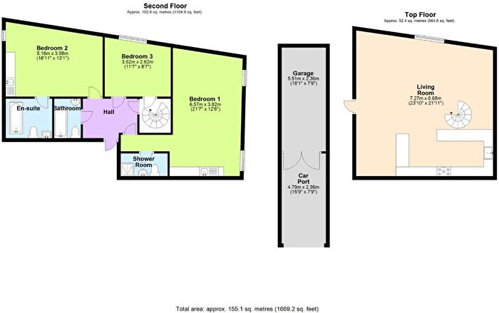 3 Bedroom Penthouse For Sale In Percival Court, Stansted Road, Bishop's Stortford, Hertfordshire, CM23