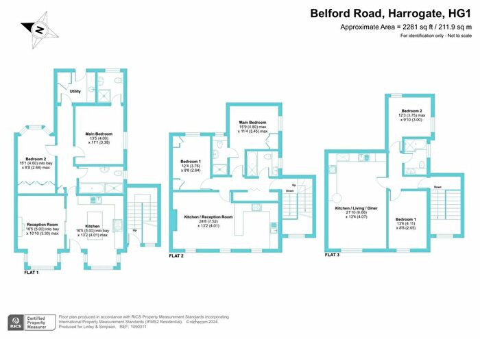 2 Bedroom Flat To Rent In Belford Road, Harrogate, North Yorkshire, HG1
