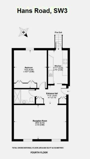 1 Bedroom Flat For Sale In Hans Road, London, SW3