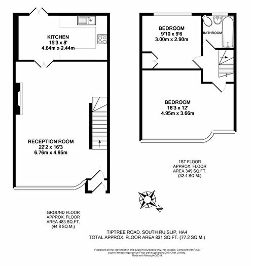 2 Bedroom Terraced House To Rent In Tiptree Road, Ruislip, HA4