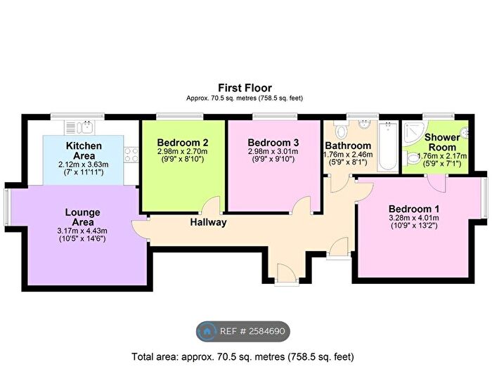3 Bedroom Flat To Rent In Methuen Road, Bournemouth, BH8