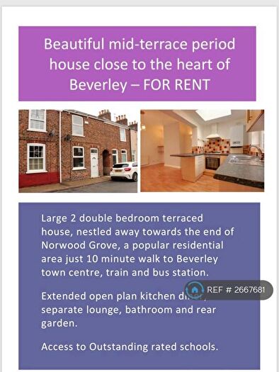 2 Bedroom Terraced House To Rent In Norwood Grove, Beverley, HU17