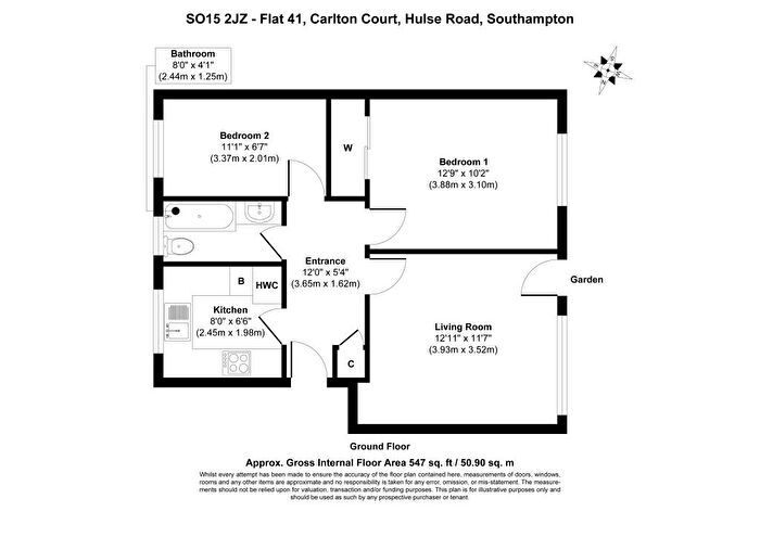 2 Bedroom Flat For Sale In Flat, Carlton Court, Hulse Road, Southampton, SO15