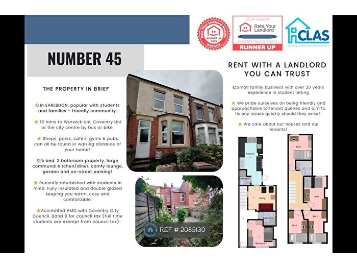 5 Bedroom Terraced House To Rent In Queensland Avenue, Coventry, CV5