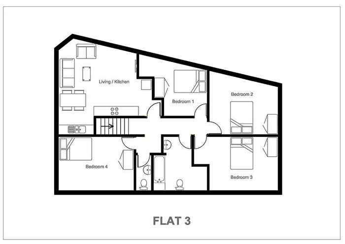 4 Bedroom Flat To Rent In Flat Old Nottingham Arms, Dulwich Road, Radford, Nottingham, NG7