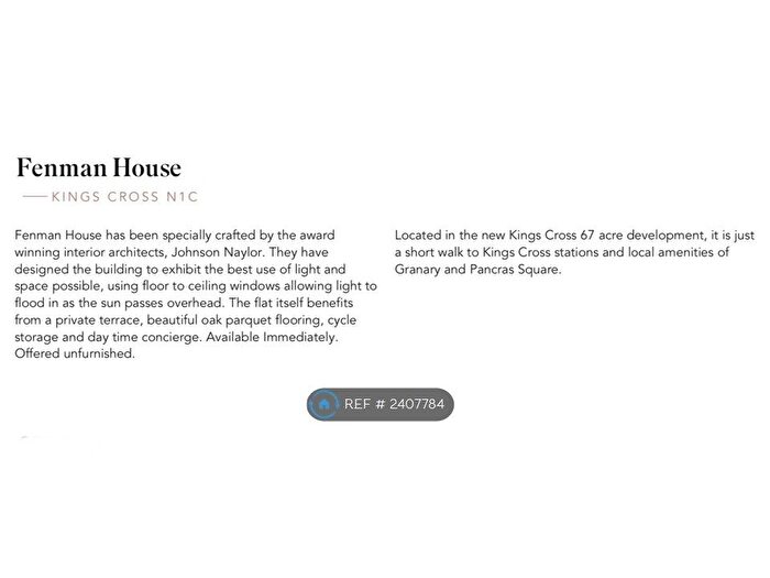 1 Bedroom Flat To Rent In Fenman House, London, N1C