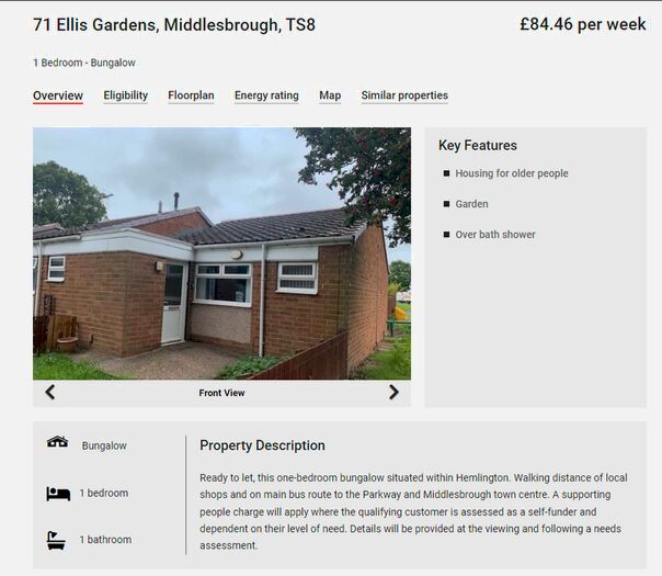 1 Bedroom Bungalow To Rent In Ellis Gardens, Hemlington, Middlesbrough, TS8