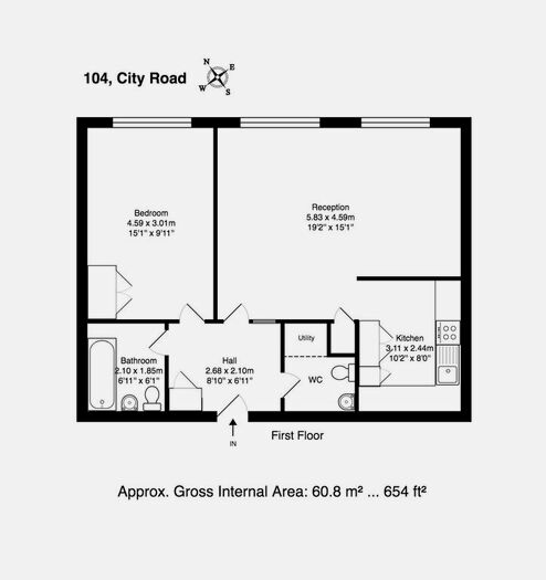 1 Bedroom Flat To Rent In City Road, Old Street, London, EC1V
