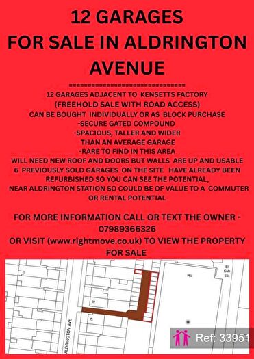 Garages For Sale In Aldrington Avenue, Hove, BN3