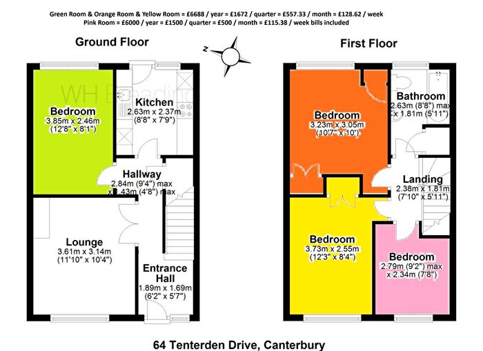2 Bedroom House To Rent In Tenterden Drive, Canterbury, CT2