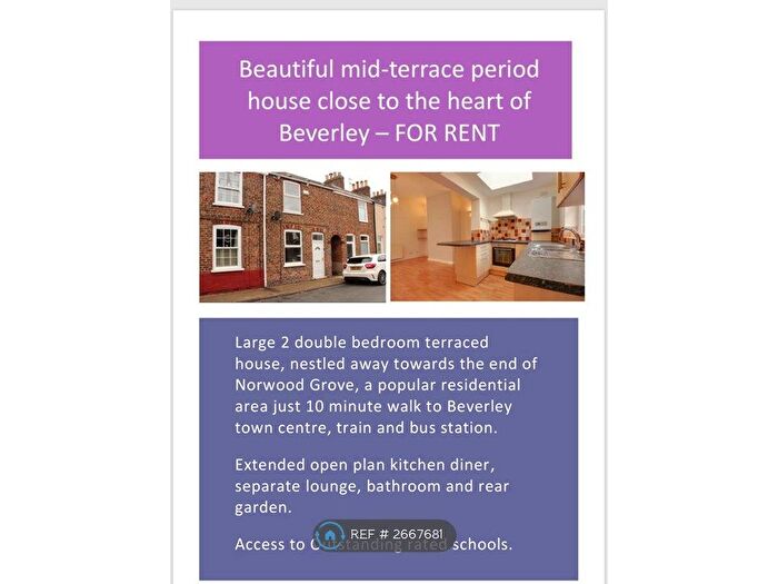 2 Bedroom Terraced House To Rent In Norwood Grove, Beverley, HU17