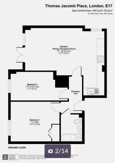 2 Bedroom Flat To Rent In Thomas Jacomb Place, Walthamstow, E17