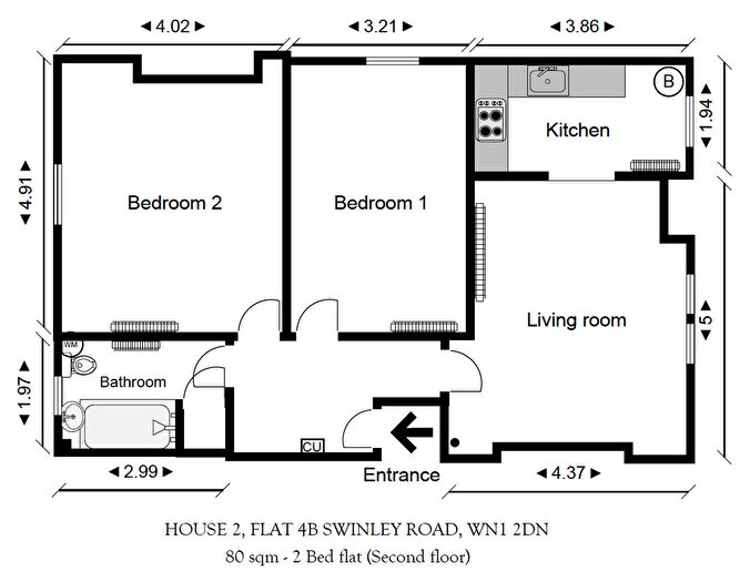 2 Bedroom Flat To Rent In Swinley Road, Wigan, WN1