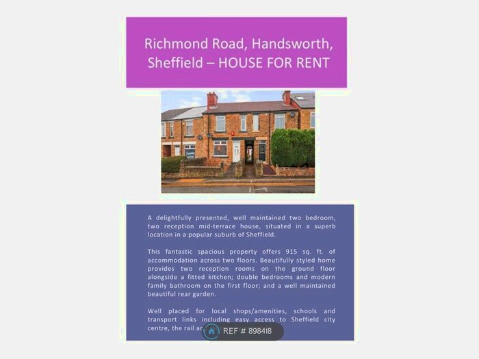 2 Bedroom Terraced House To Rent In Richmond Road, Sheffield, S13