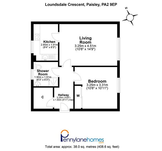 1 Bedroom Flat To Rent In Lounsdale Crescent, Paisley, PA2