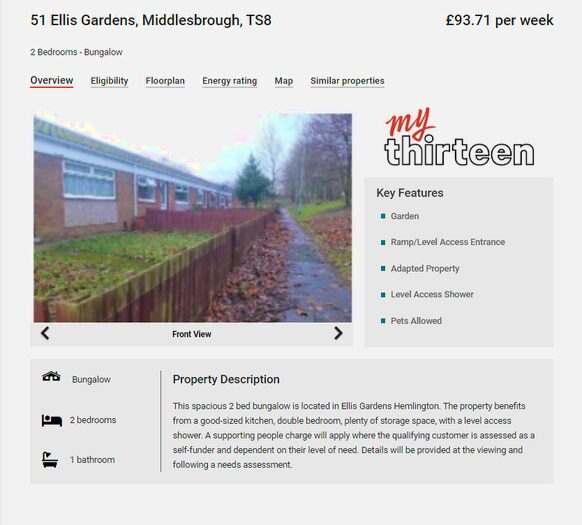 2 Bedroom Bungalow To Rent In Ellis Gardens, Hemlington, Middlesbrough, TS8