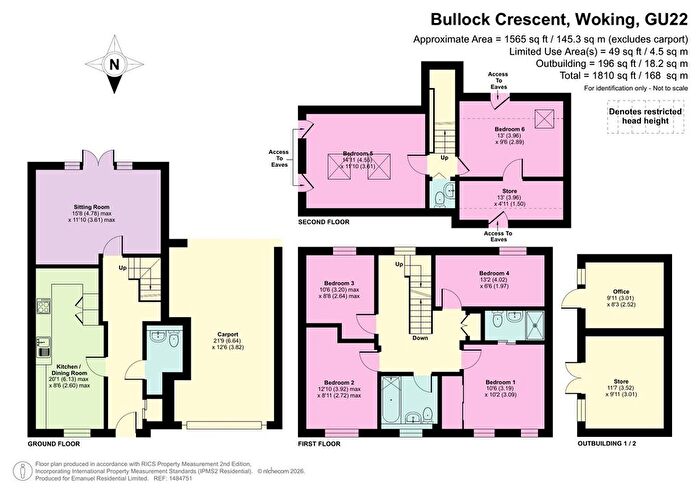6 Bedroom Semi Detached House For Sale In Bullock Crescent, Woking, GU22