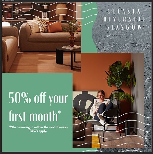 2 Bedroom Apartment To Rent In Solasta Riverside, Clyde Place, Glasgow, G5