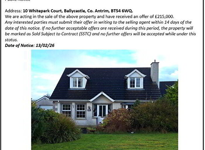 4 Bedroom Detached House For Sale In Whitepark Court, Ballycastle, BT54
