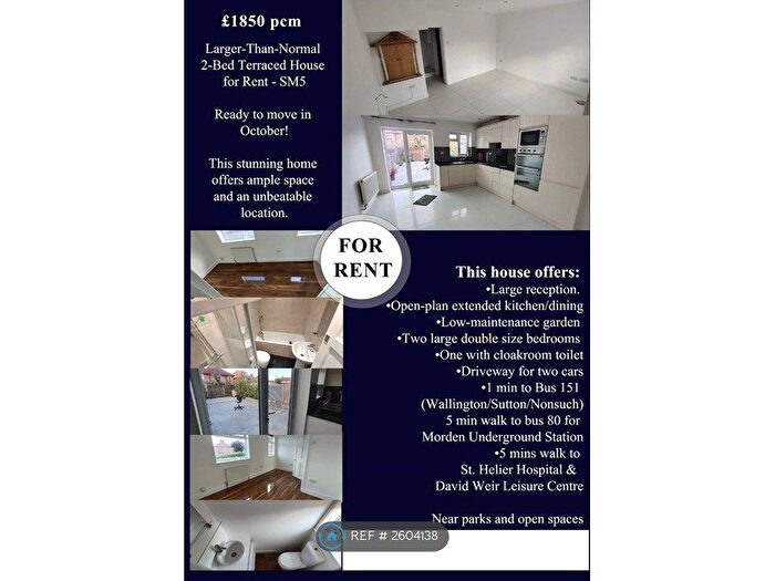 2 Bedroom Terraced House To Rent In Waltham Road, Carshalton, SM5