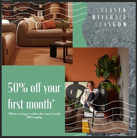 2 Bedroom Apartment To Rent In Solasta Riverside, Clyde Place, Glasgow, G5