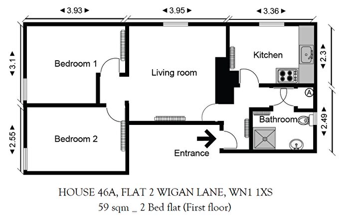2 Bedroom Flat To Rent In Wigan Lane, Wigan, WN1