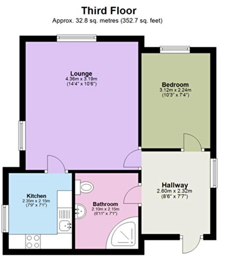 1 Bedroom Flat To Rent In Third-Floor Flat, St James Court, Bradford Road, Brighouse, West Yorkshire, HD6