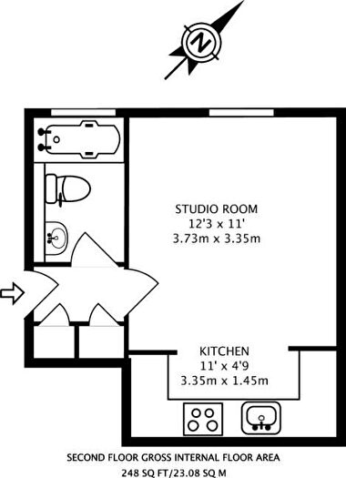 Studio To Rent In Greenway Close, London, N11