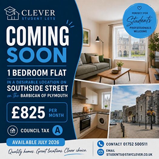 1 Bedroom Apartment To Rent In Southside Streett, Plymouth, PL1