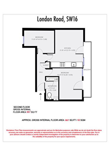 2 Bedroom Flat To Rent In London Road, London, SW16