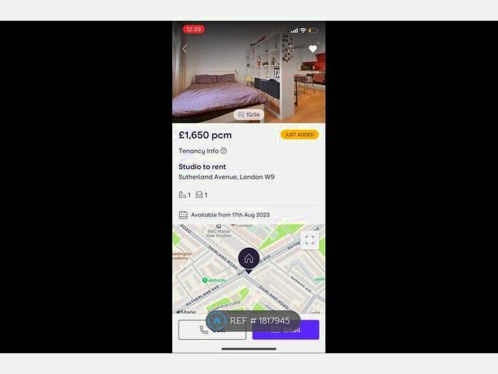 Studio To Rent In Sutherland Avenue, Maida Vale, W9