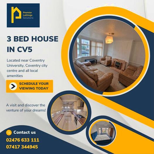 3 Bedroom Terraced House To Rent In Kingsland Avenue, Coventry, CV5