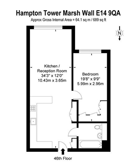 1 Bedroom Flat To Rent In Hampton Tower, London, E14