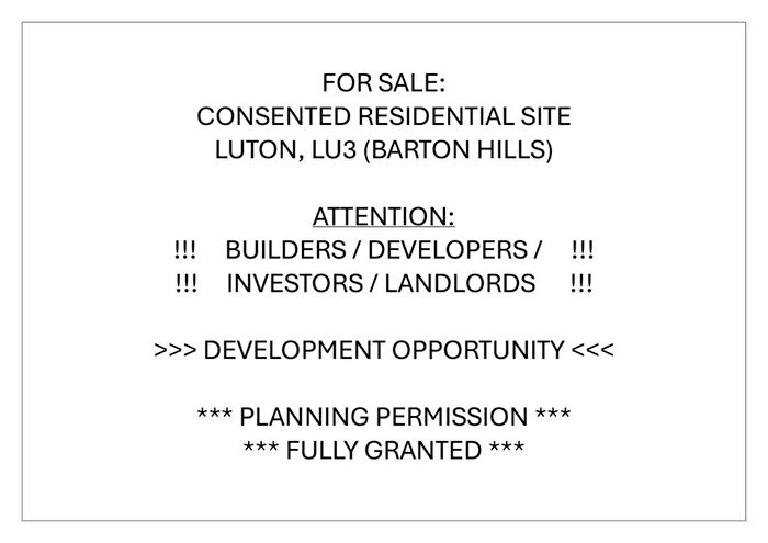 Land For Sale In Harlestone Close, Luton, LU3