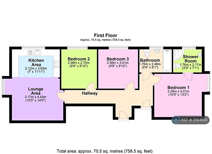 3 Bedroom Flat To Rent In Methuen Road, Bournemouth, BH8