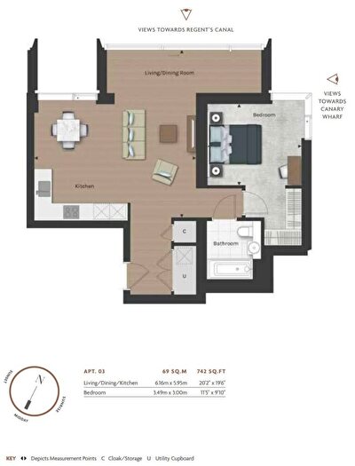 2 Bedroom Apartment To Rent In Place, London, EC1V