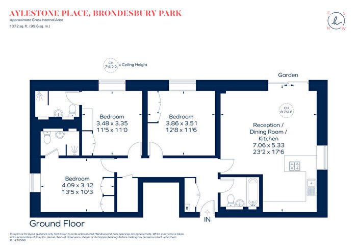 3 Bedroom Flat For Sale In Aylestone Place, Brondesbury Park, London, NW6