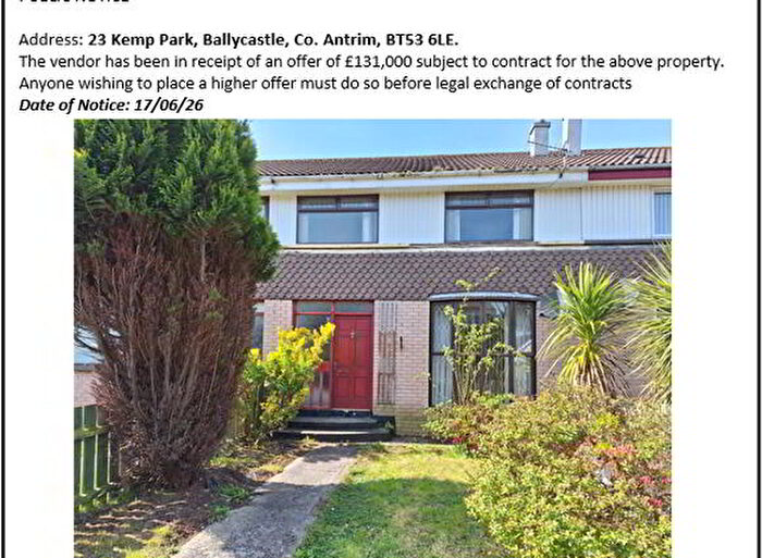 3 Bedroom Mid Terraced House For Sale In Kemp Park, Ballycastle, BT54