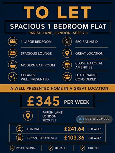 1 Bedroom Flat To Rent In Parish Lane, London, SE20