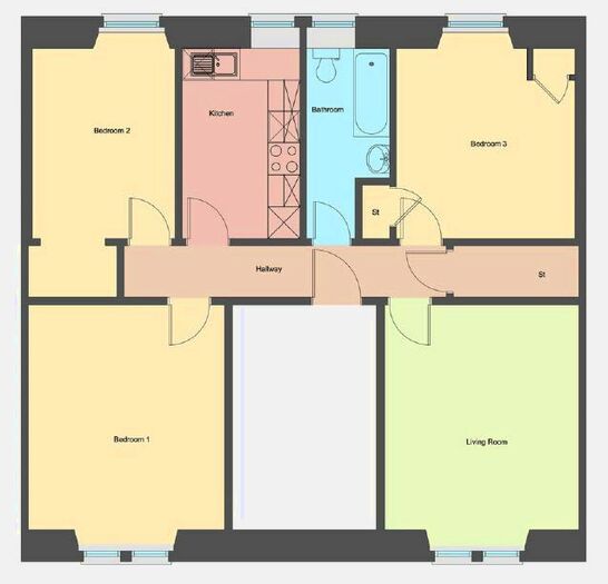 3 Bedroom Flat To Rent In Ogilvie Street, Stobswell, Dundee DD4