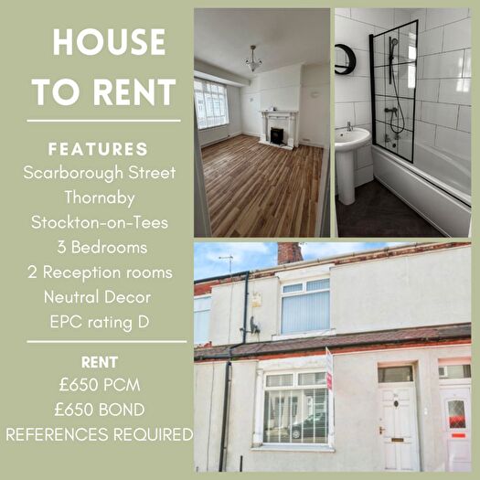 3 Bedroom Terraced House To Rent In Scarborough Street, Thornaby, Stockton-On-Tees, TS17