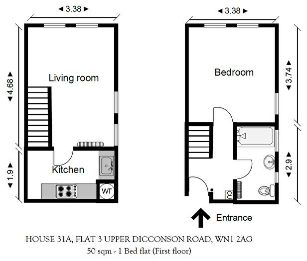 1 Bedroom Flat To Rent In Upper Dicconson Street, Wigan, WN1