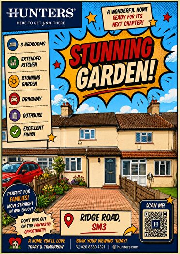 3 Bedroom Terraced House For Sale In Ridge Road, Sutton, SM3