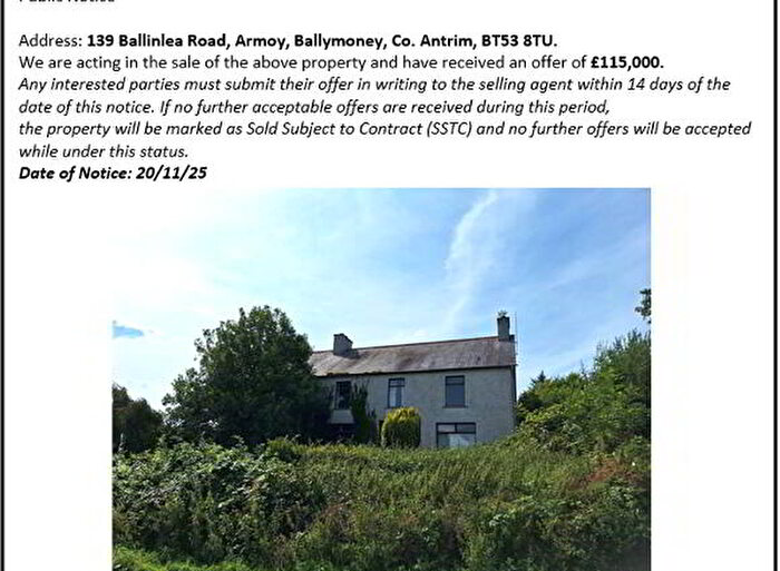 5 Bedroom Detached House For Sale In Ballinlea Road, Ballymoney, BT53
